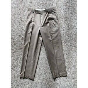 Joseph & Feiss Mens 36x30 Gray 100% Wool Dress Pants Regular Fit Trousers